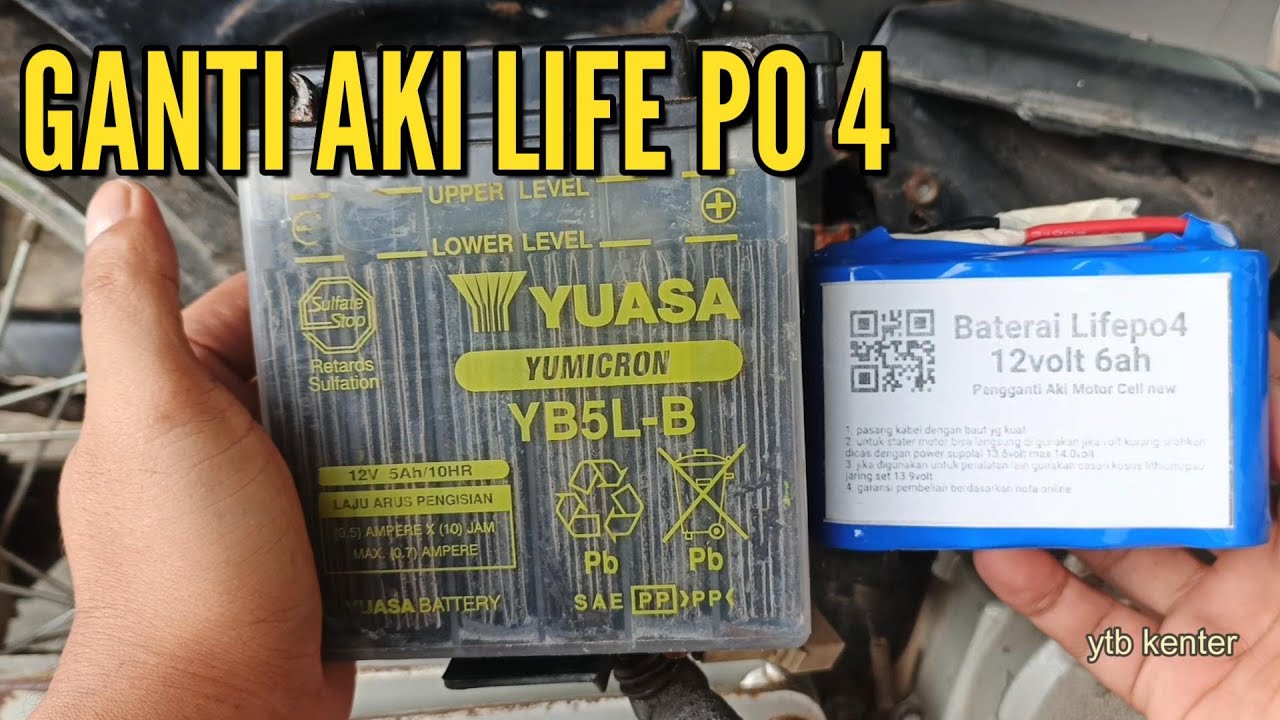 GANTI AKI LIFEPO4 STATER JADI ENTENG FULL POWER - Starter Ringan, Tegangan Stabil! #lifepo4