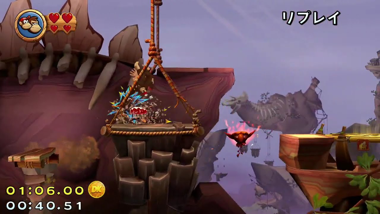 ドンキーコングリターンズHD　タイムアタック　スーパーゴールド　6-5　かくれんぼランビ　00:51.93