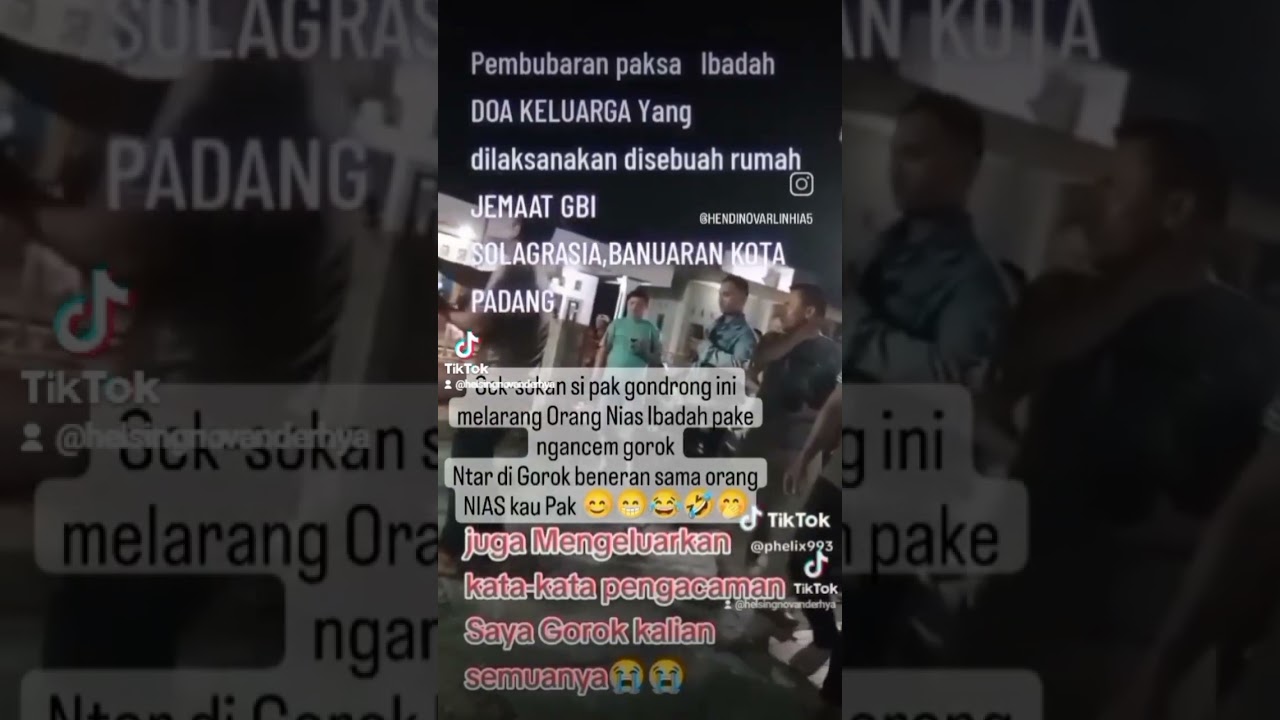 Orang Nias Marah karena di larang ibadah dn di ancem gorok pakai Parang di Banuaran Padang Sumbar