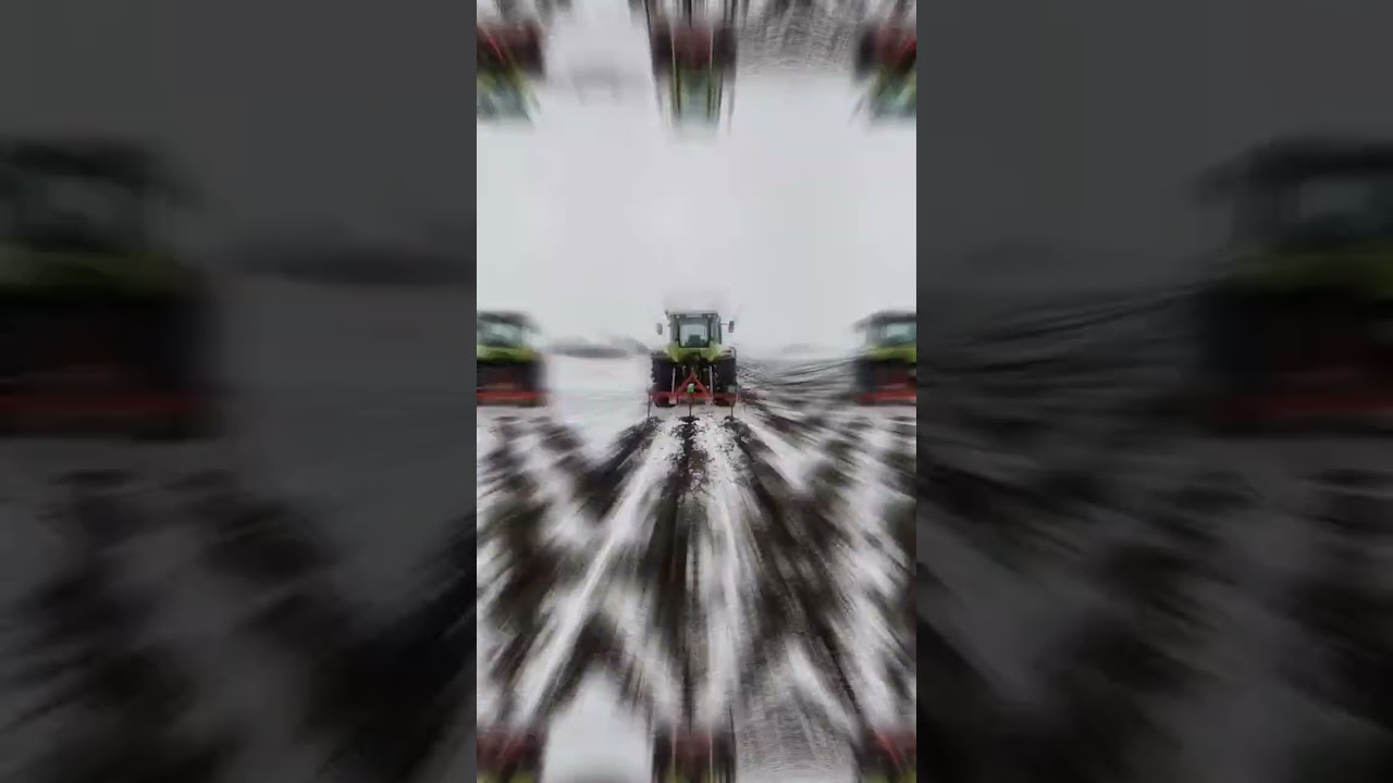 Class + Gran's snow work! Watch the tractor and land prep machine in action. #Class #Tractor