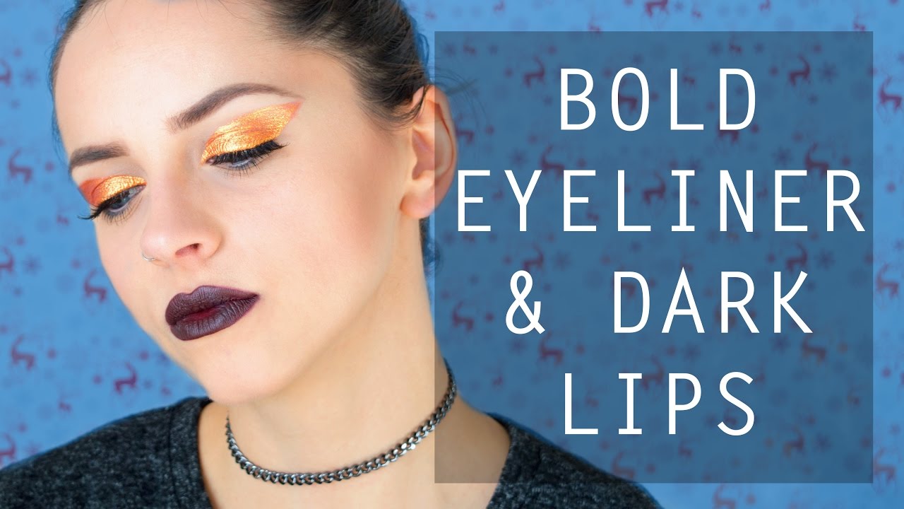 Gold & Bold Eyeliner and Dark Lips - Makeup Tutorial | MILA