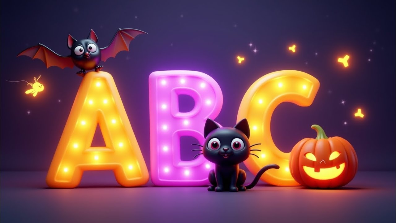 Spooky ABC Animals | Cute Alphabet Chant for Kids|Learn the abc with cute, spooky,& glowing animals.