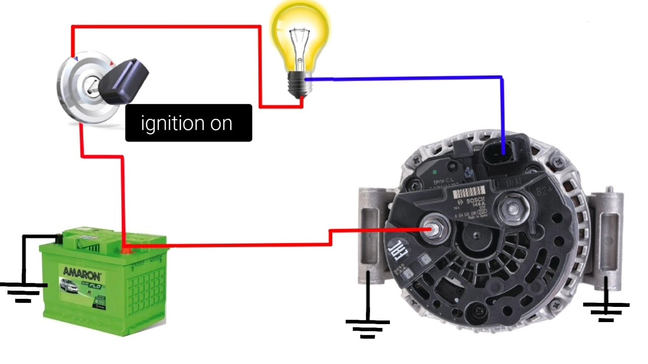 Bosch 12V 140 Ampere Alternator Wiring Diagram | How to Wire Bosch Alternator | Alternator Wiring