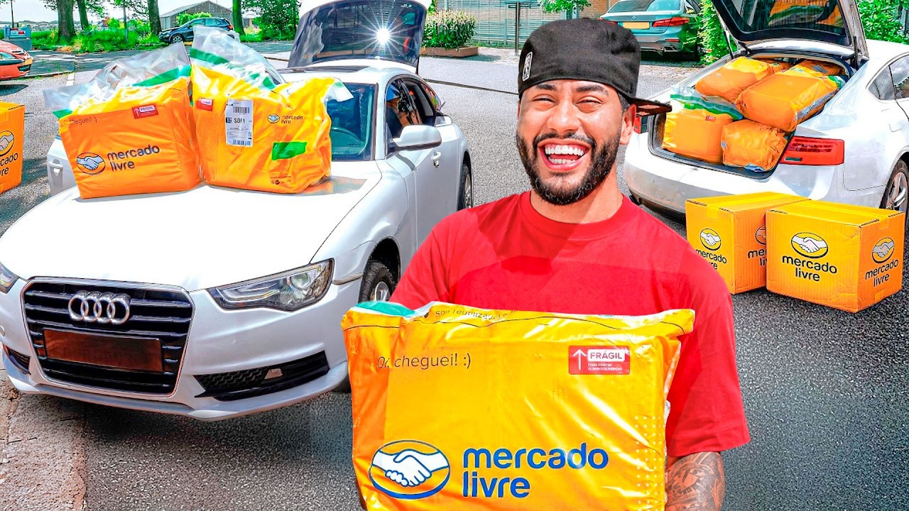 FIZ 1 DIA DE ENTREGADOR DO MERCADO LIVRE COM CARRO DE LUXO 😳🚗 (quanto eu ganhei?)