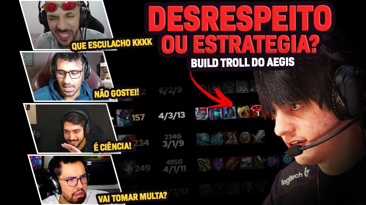 STREAMERS REAGIRAM A BUILD TROLL DO AEGIS CONTRA O FLUXO, DESRESPEITO?
