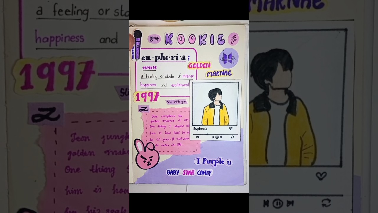 Bts Jungkook journal💜 with homemade supplies✨ #bts#journaling#jungkook#btsjournal#viral#shorts