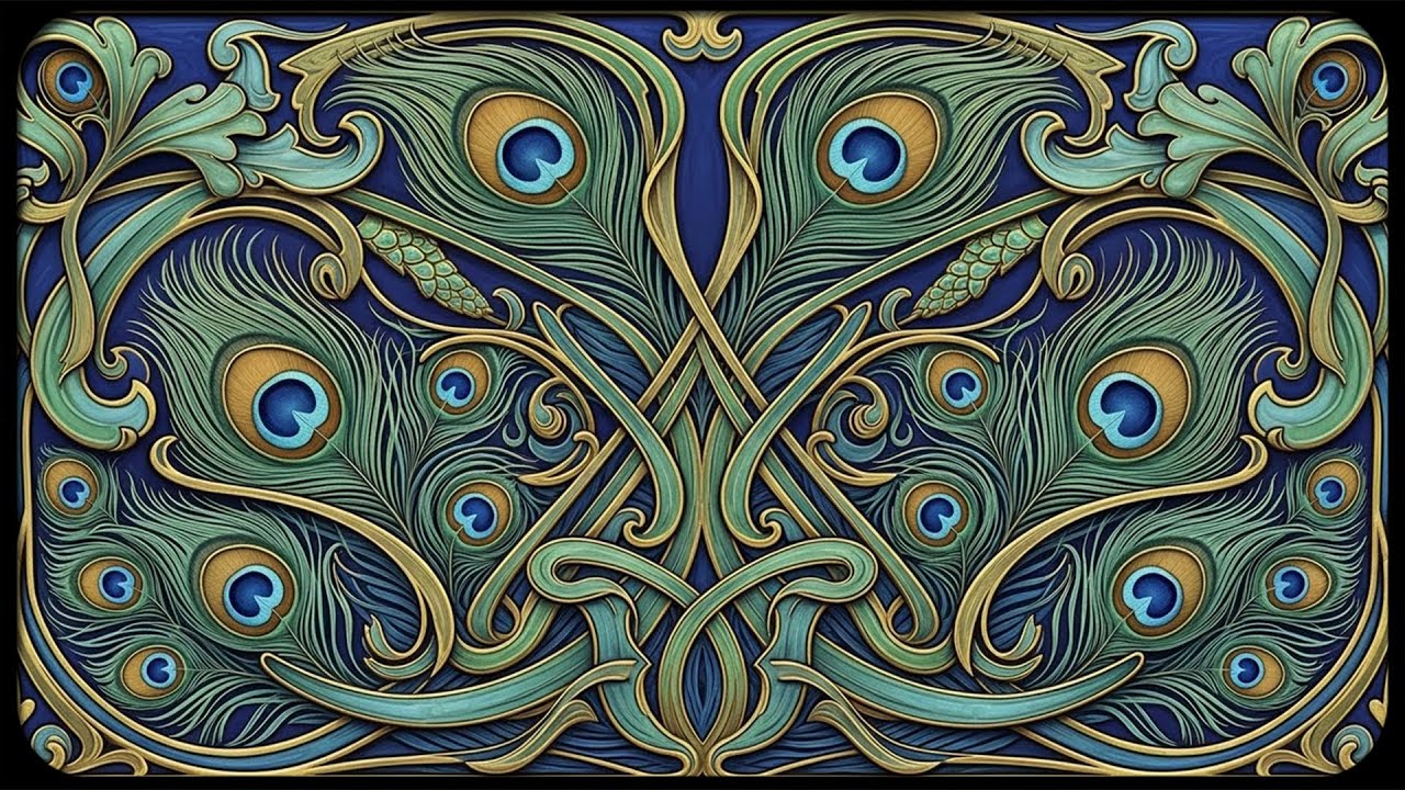 Art Nouveau Peacock Feathers 🦚✨ | Ornamental Decorative Design | Framed TV Gallery