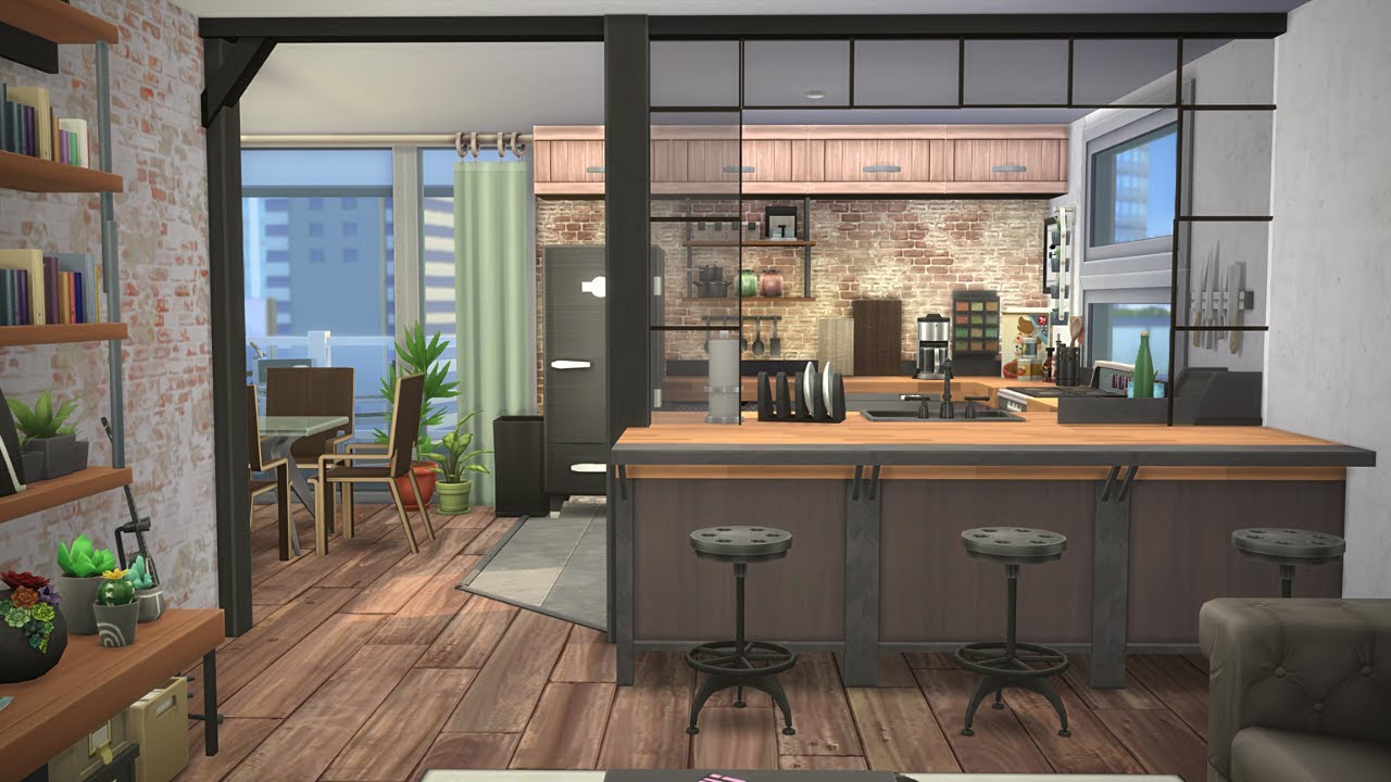 INDUSTRIAL FAMILY APARTMENT (702 ZENVIEW APARTMENT) 🌆 SIMS 4 SPEED BUILD STOP MOTION (NO CC)