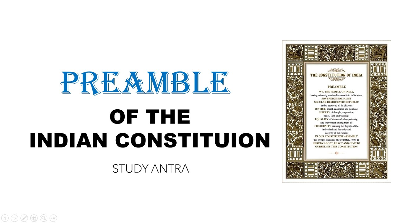 THE PREAMBLE : Identity Card of India || INDIAN POLITY || STUDY ANTRA ||