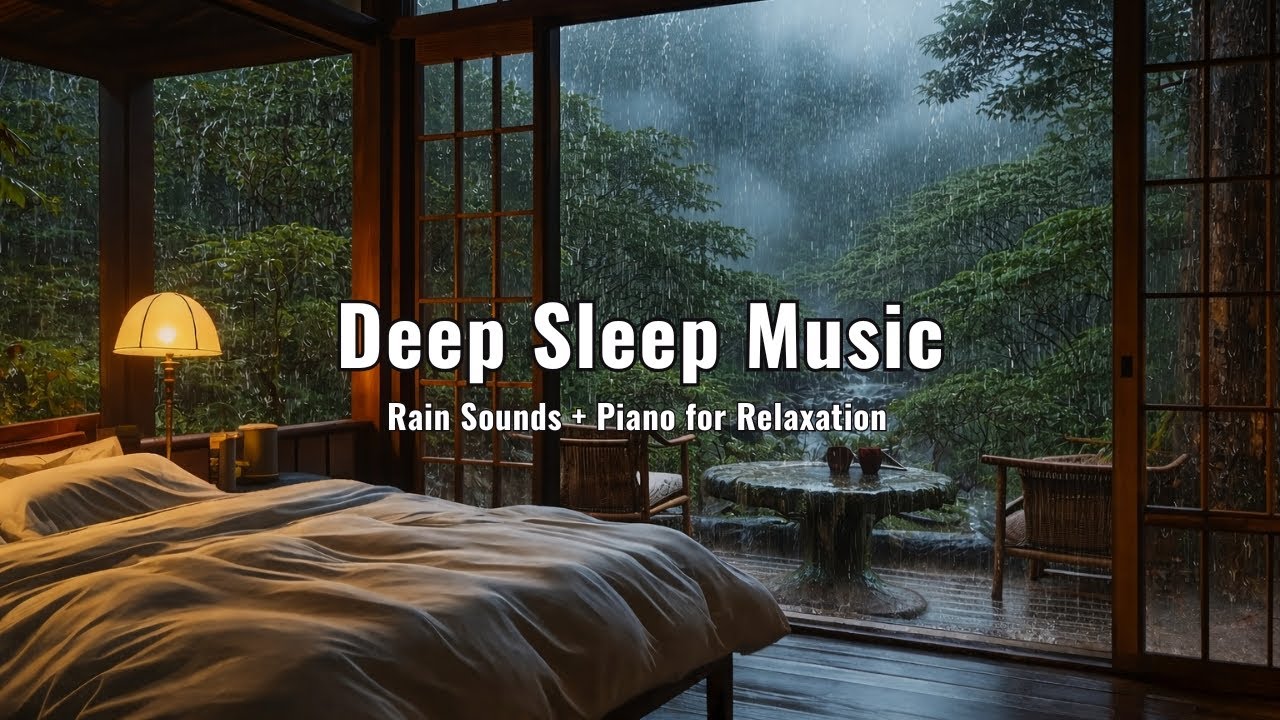 RELAXING SLEEP Peaceful Piano & Soft Rain - Healing for Stress Relief, Calm | Piano Rain