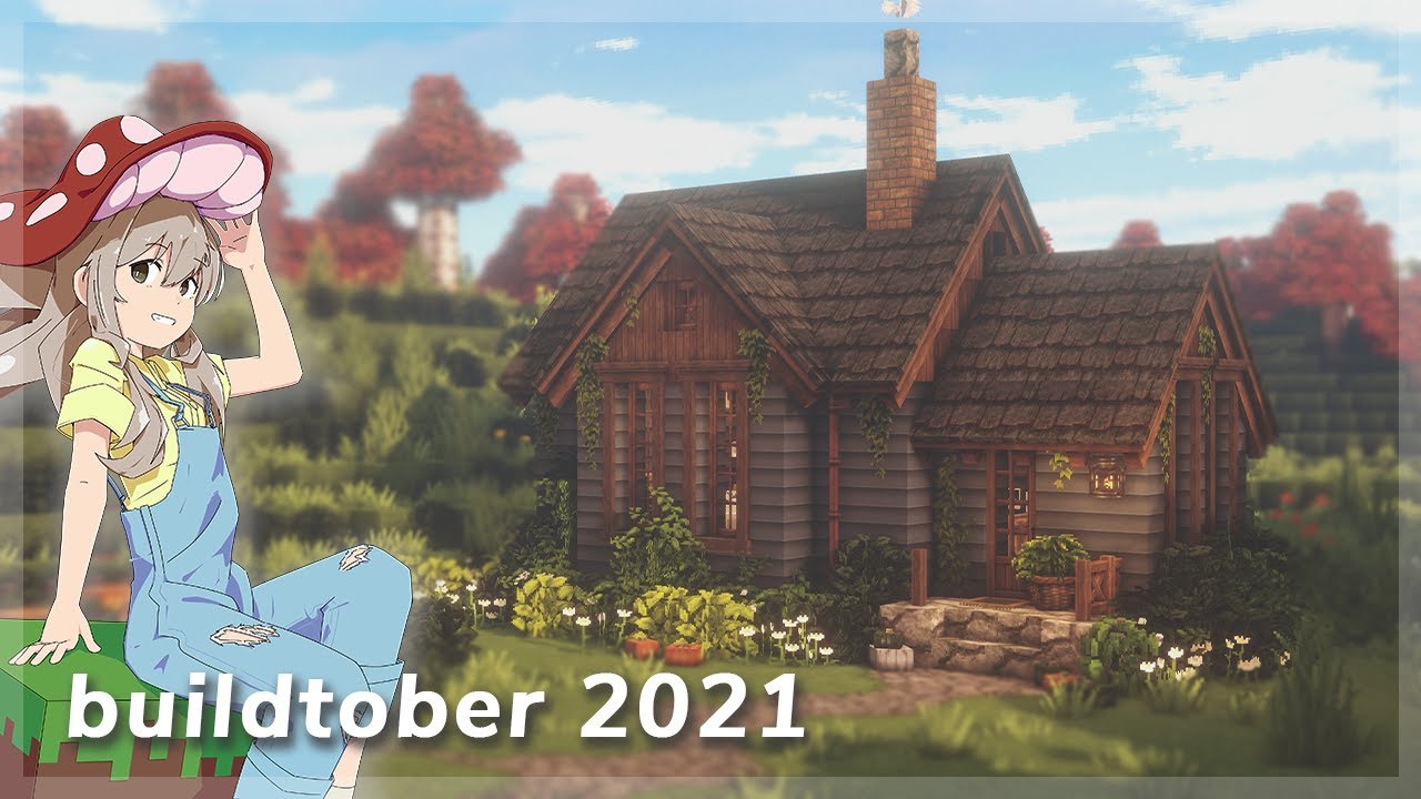[Minecraft] Tiny Blue Woodland Cottage 🍂💙 | Buildtober 2021