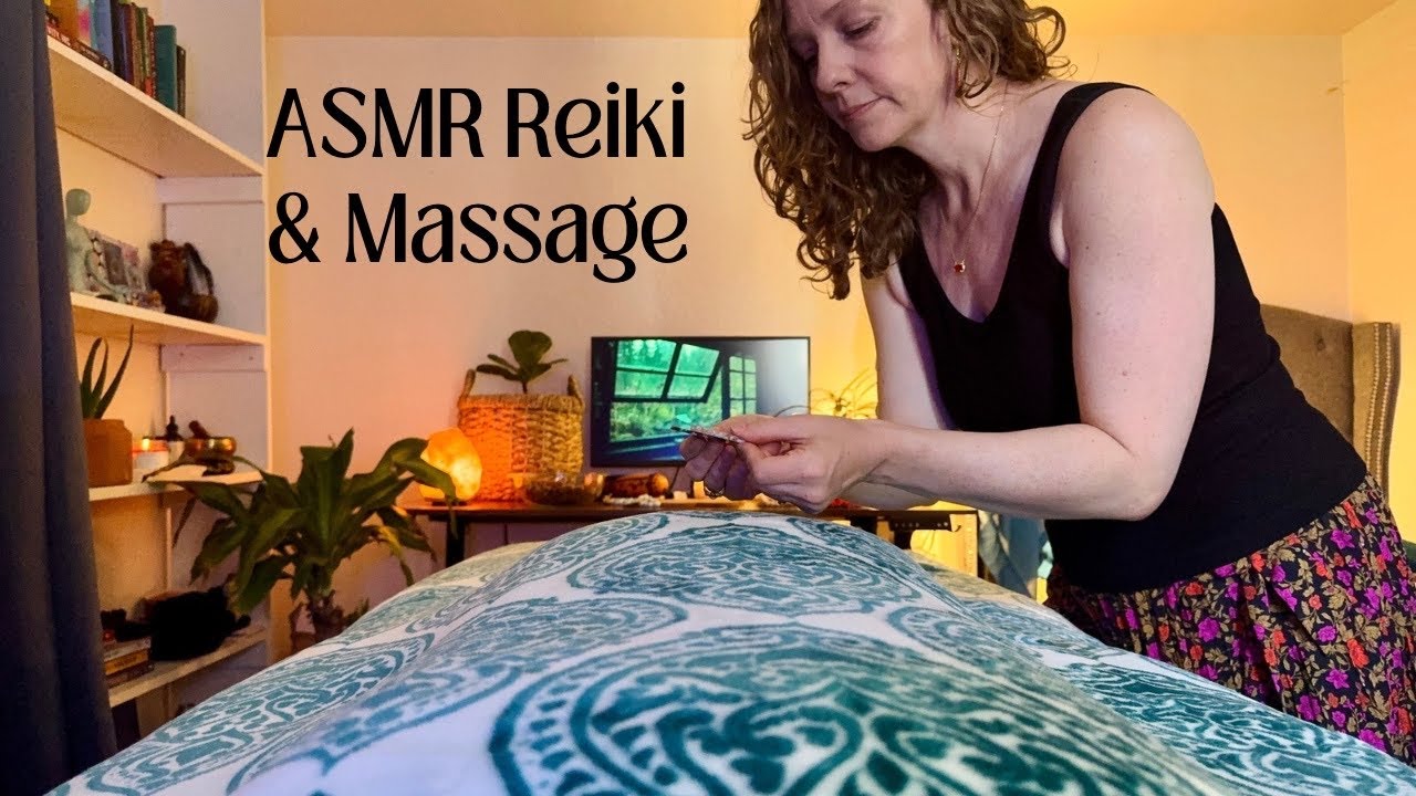 Full Body ASMR Reiki & Light Touch Massage to Unblock Your Chakras🌈during a rain storm ⛈️