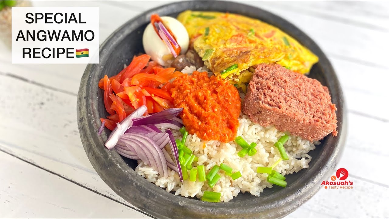 How To Make Ghanaian Angwamo -Oil Rice|Toloo Beef Angwamo Recipe