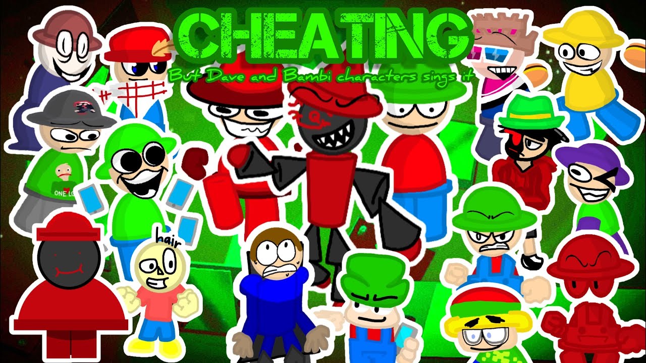 Fnf vs Dave and Bambi | Cheating but Dave and Bambi characters sings it #vsdaveandbambi #expunged