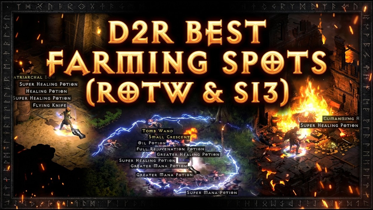 D2R Best Farming Spots for High Runes, Warlock Uniques, Sunder Charms, Bases | D2R ROTW & Season 13