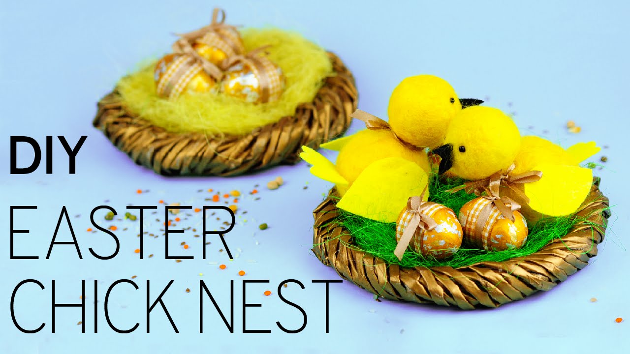 DIY Outdoor Easter Decorations - Chick Nest