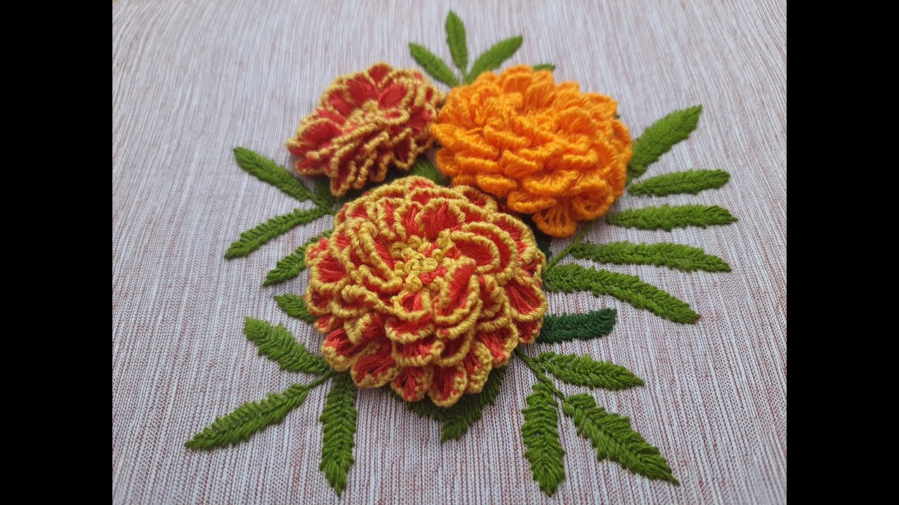 Marigold - Stumpwork - Stitch and Crochet