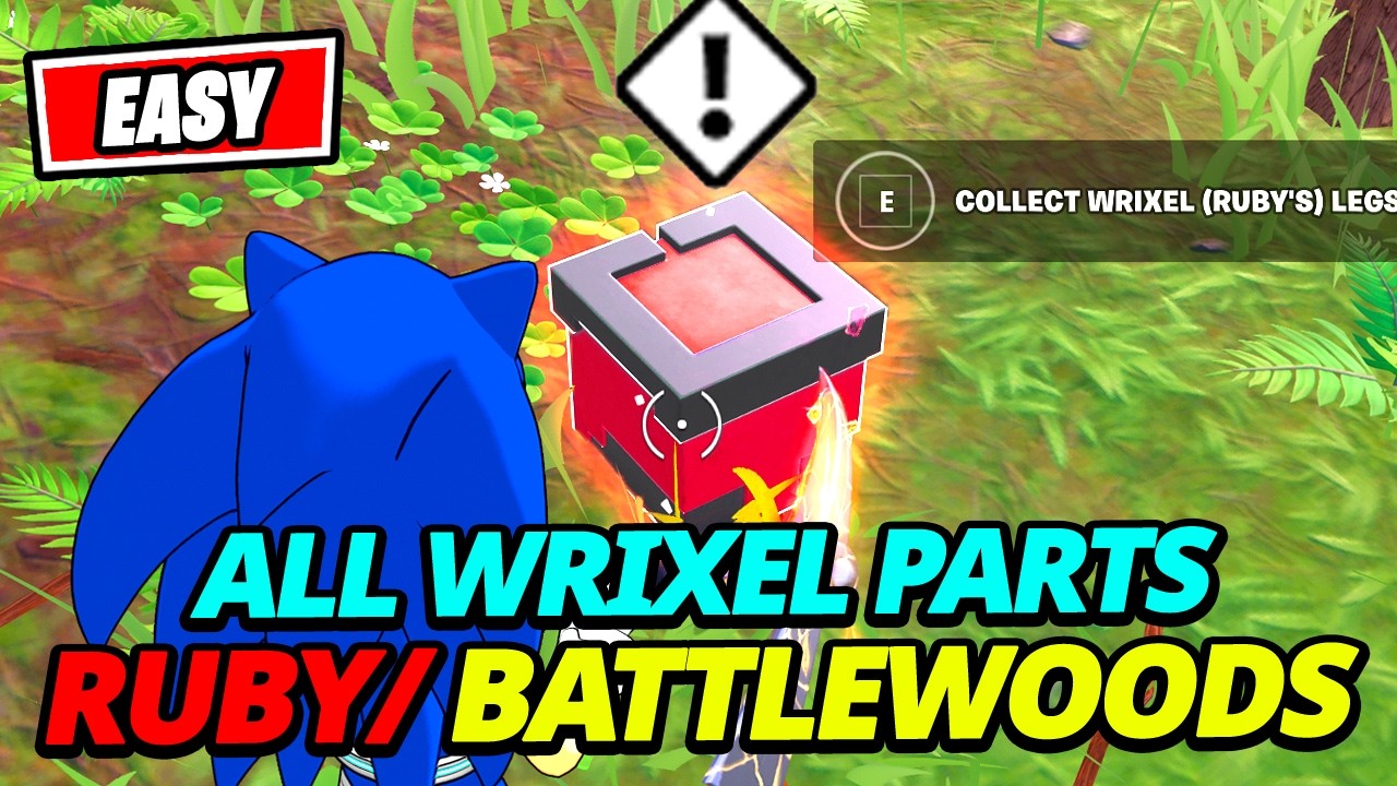 How to EASILY Collect Wrixel (Ruby's) Parts at The Battlewoods (ALL 4 LOCATIONS) - Fortnite Quest