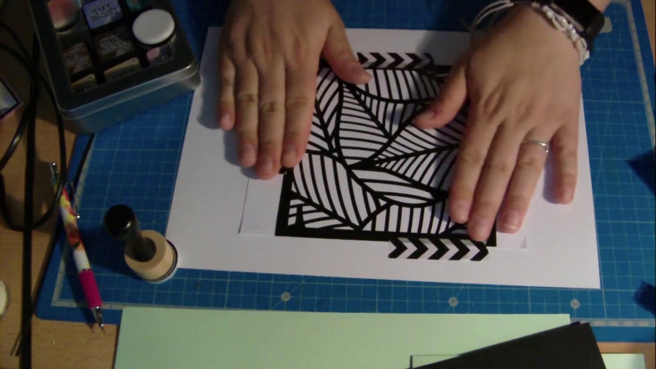 Tuto Scrap #7 carte facile (Distress & pochoir action)