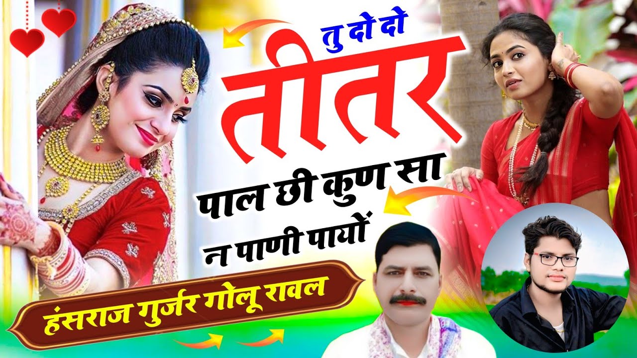 Trending song!!तु दो दो तीतर पाल छी कुण सा न पाणी पायों!! सिंगर हंसराज गुर्जर गोलु रावल#trendingsong