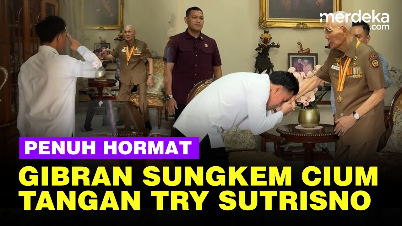 Penuh Hormat Wapres Gibran Sowan Cium Tangan Jenderal TNI Sepuh Try Sutrisno
