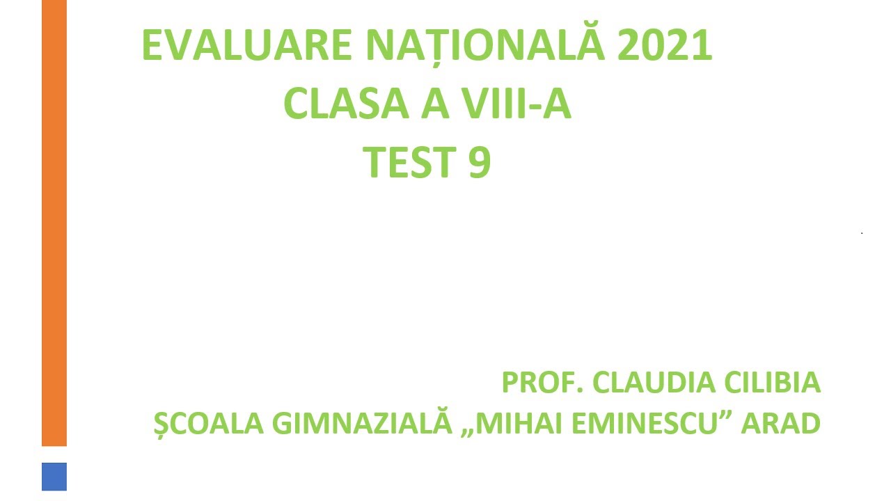 Evaluare Nationala 2021 - Test de antrenament 9