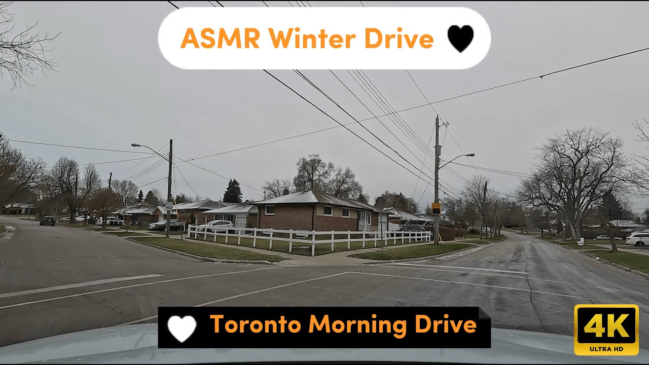 ASMR Winter Toronto Morning Drive 4K Canada