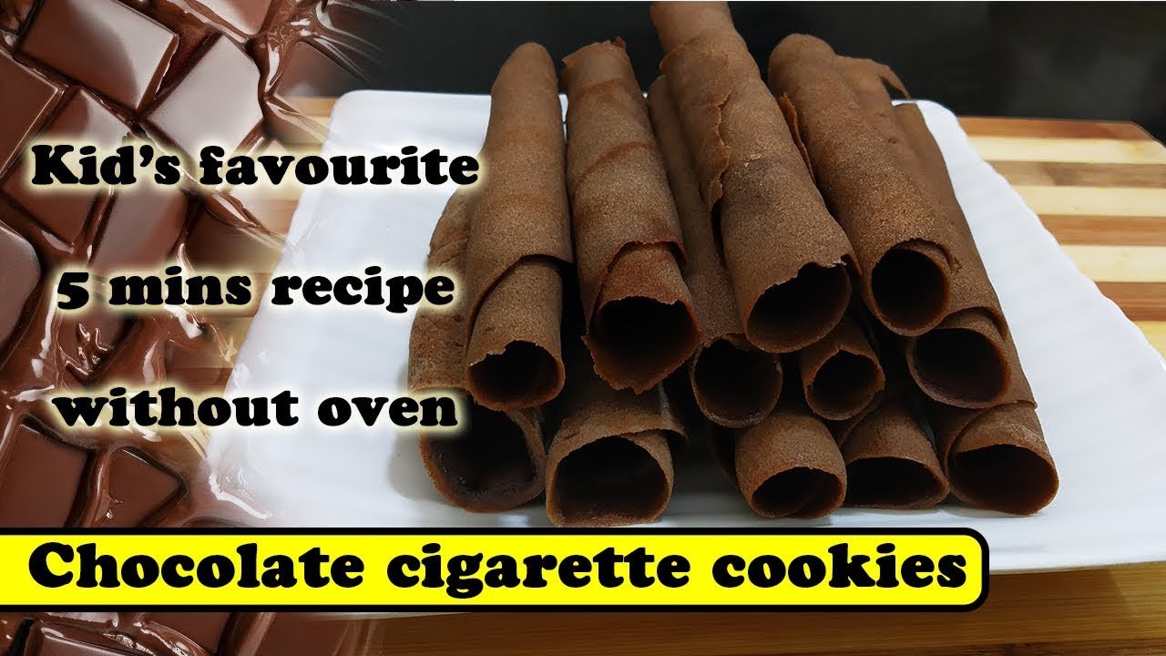 Chocolate Cigarette Cookies  |  Crispy Chocolate Roll Dessert  | Homemade quick Snacks