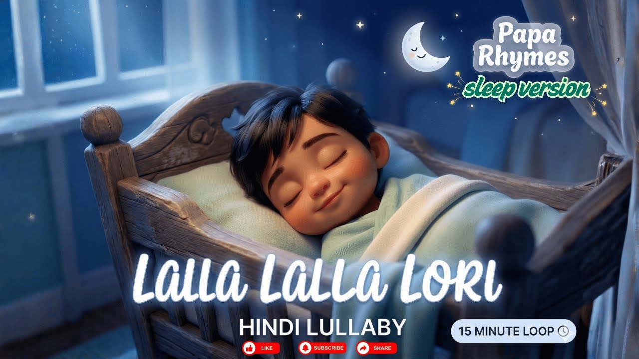 Lalla Lalla Lori 🌙 | 15 Minutes Calm Hindi Lullaby | Papa Rhymes