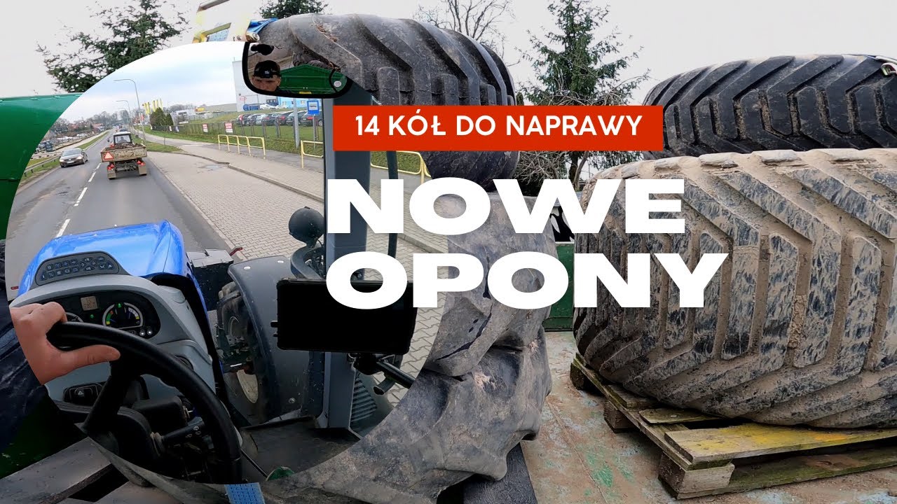 Nowe opony do New Hollanda i Farmtraca. Łącznie 14 kół do naprawy - uwzięło się....