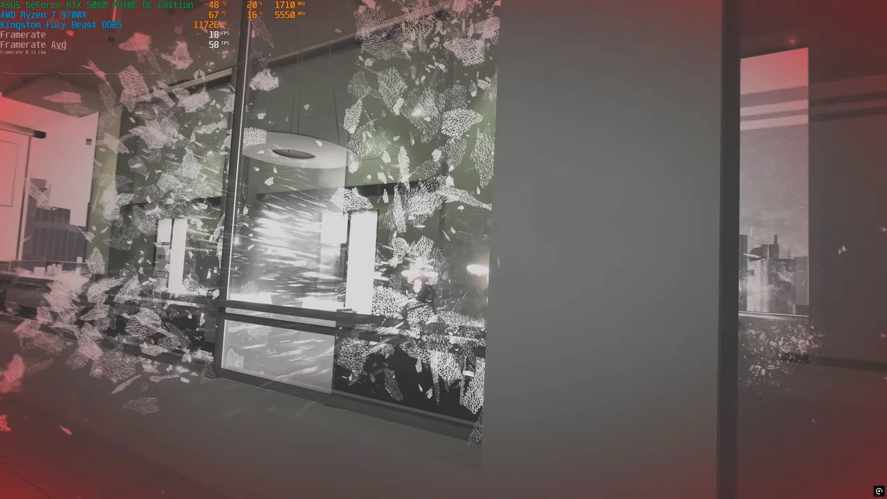 RTX 5080 PhysX Performance: Mirror`s Edge (32-bit PhysX Not Supported on 50-Series)