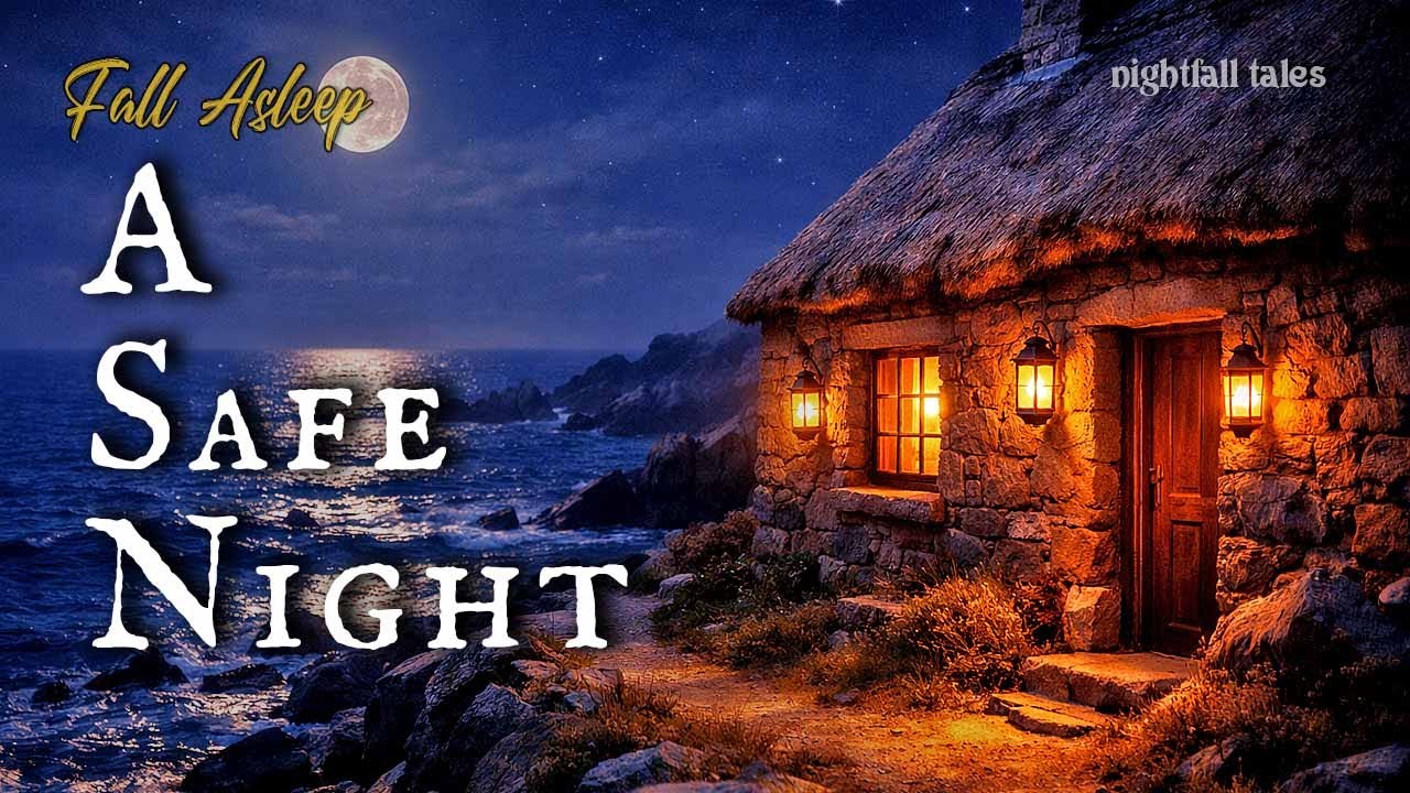 Fall Asleep to The Lantern-Lit Coastal Cottage | Gentle Ocean Waves & A Warm Night Story