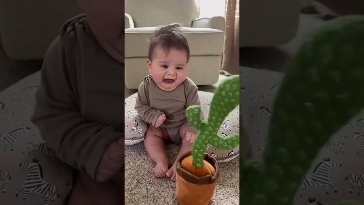 cute babies vs cactus talking 🥰 #trending #babu #papa #ytshorts #cutebaby #viralvideo