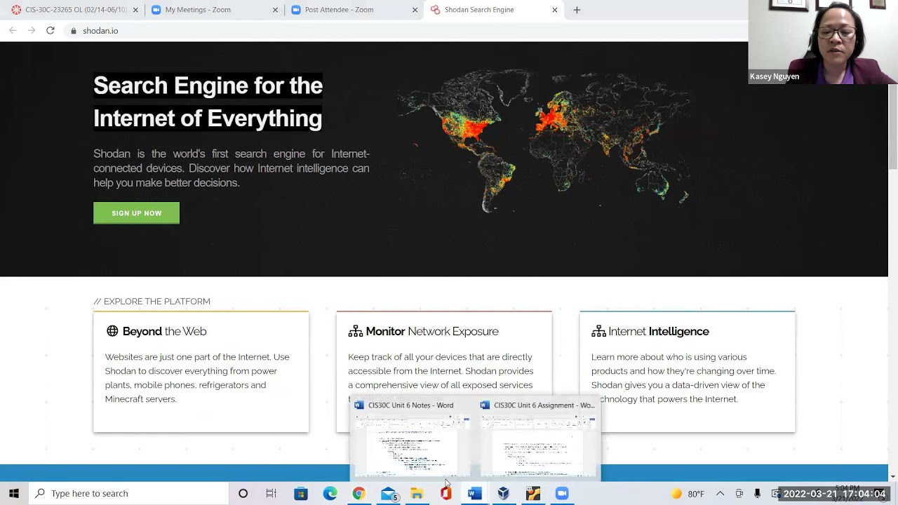 CIS30C Unit 6 Lecture: Shodan, BinaryEdge to search for Internet connected devices vulnerabilities