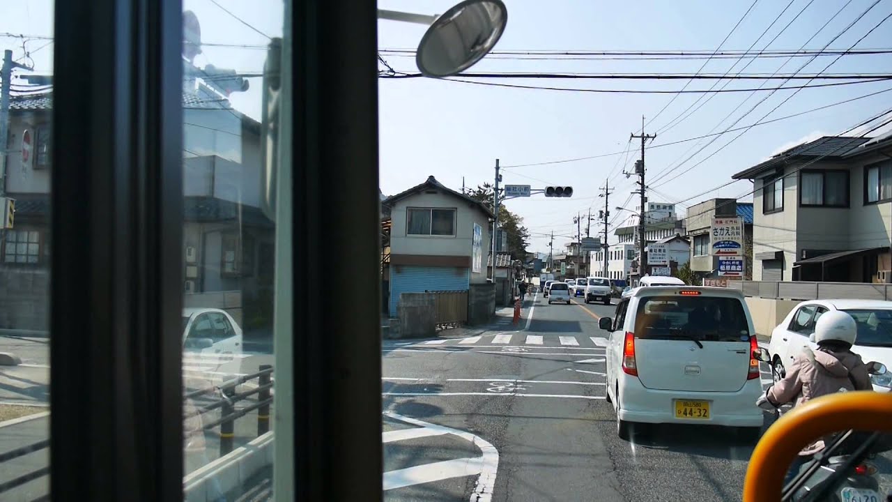 【前面展望】天満屋～岡山駅～総社駅～高梁市内【備北バス_日本縦断中!】