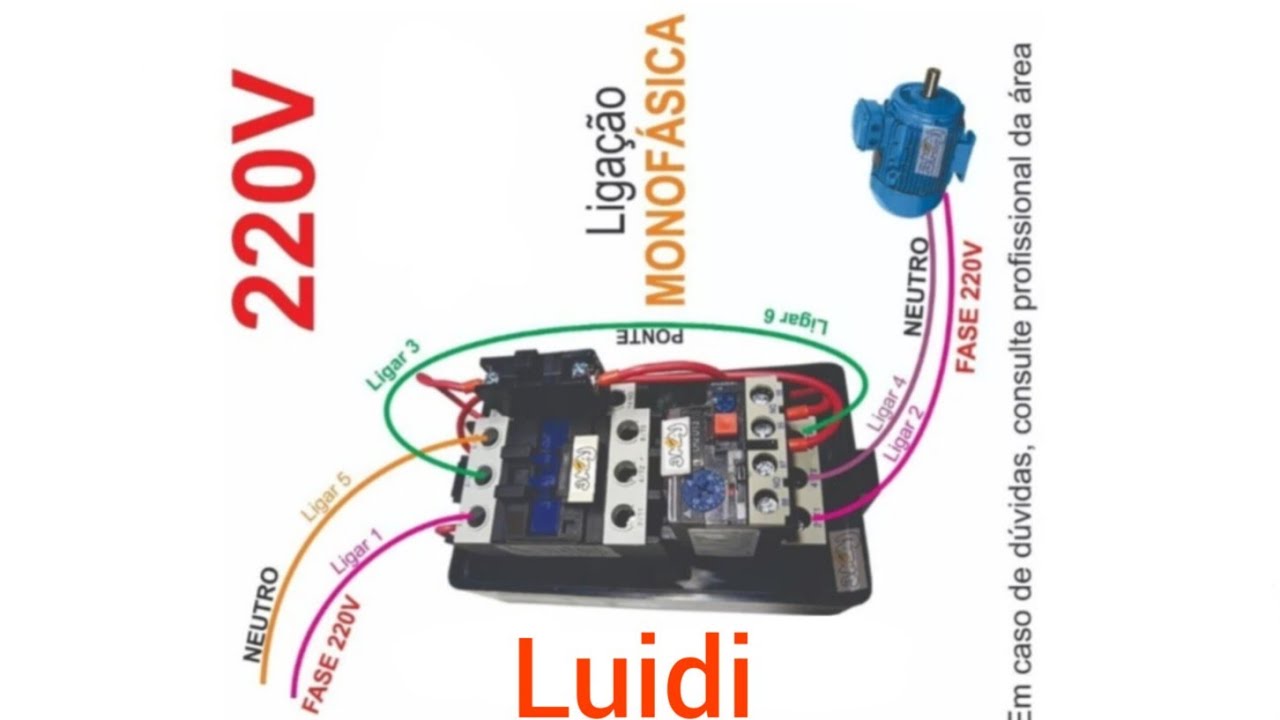 como instalar chave eletromagnética no compressor monofásico 220v entre fio fase e neutro