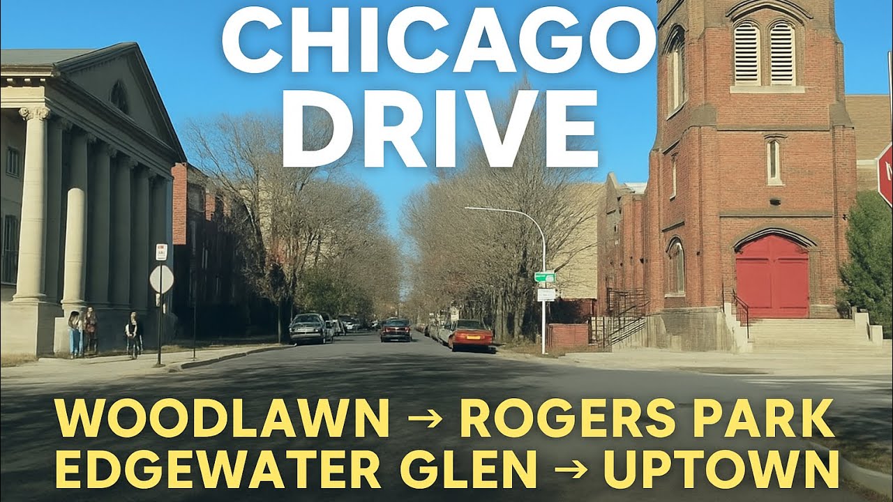 Chicago Drive POV | Woodlawn → Rogers Park → Edgewater Glen → Uptown | Morning City Streets 2025