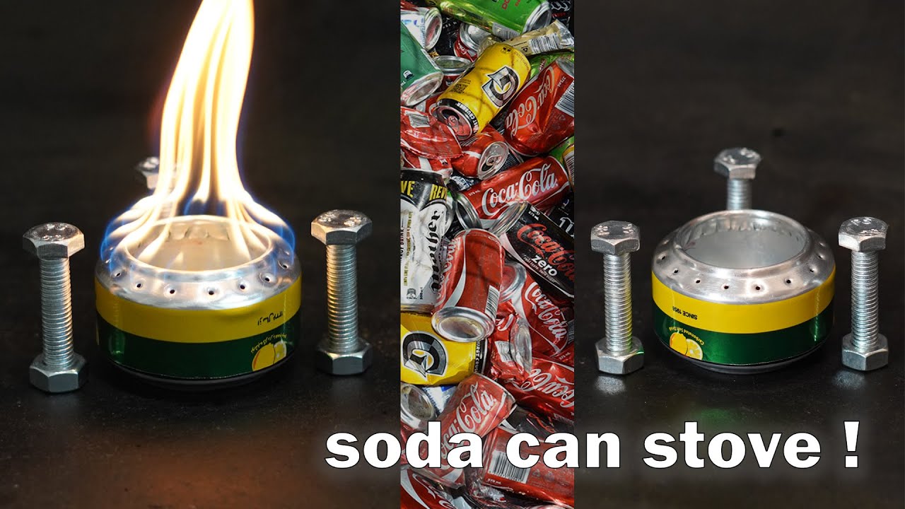 DIY soda can alcohol stove - boil water & cook an egg with trash!