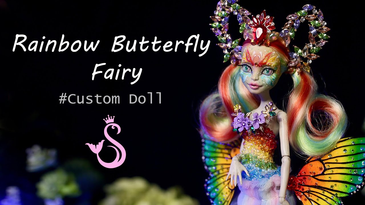 Rainbow Butterfly Fairy - Custom doll - Monster High Doll Repaint -  Sang Bup Be