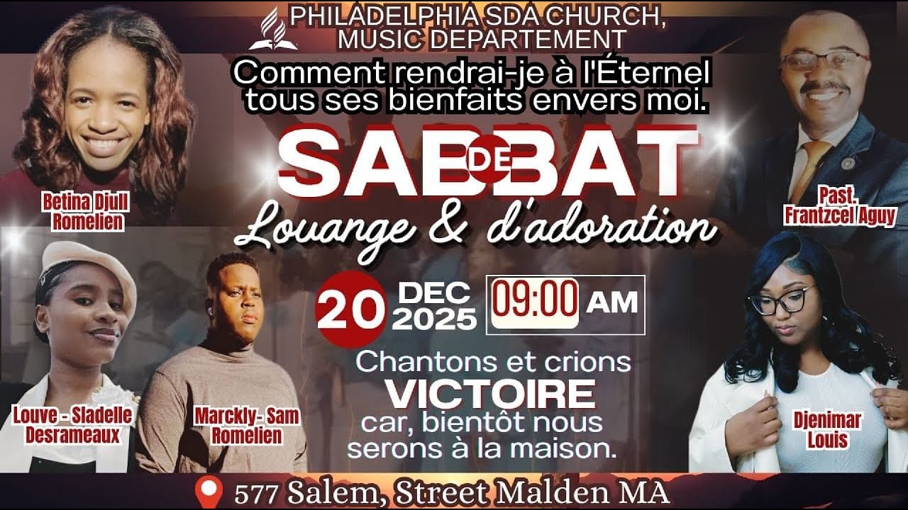 Philadelphie Haitian SDA Church Music Department Presents Sabbath Day of Music 12/20/25