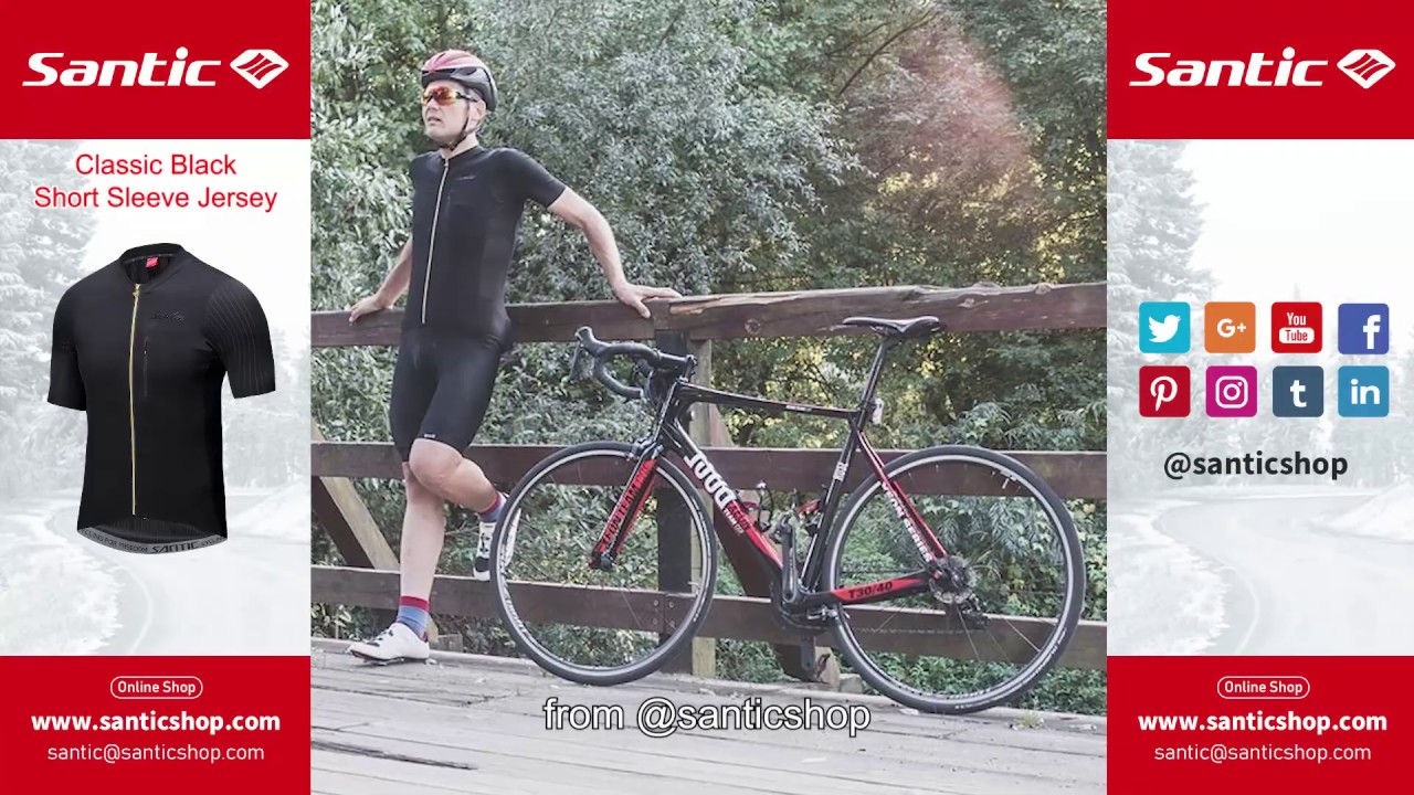 Santic Classic Black Men Cycling Jersey Short Sleeve
