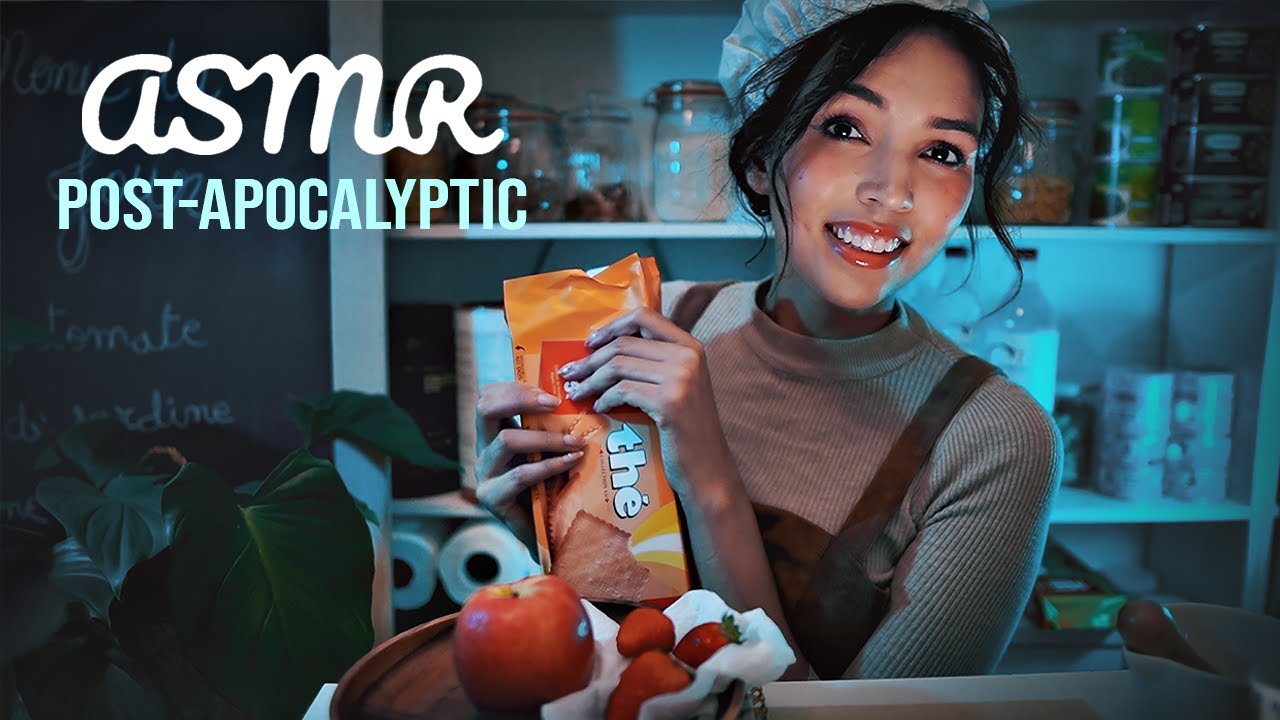ASMR 🦠 POST-APOCALYPTIQUE Partie 3 (Fringale nocturne à la cafétéria) Pluie 🔈☔