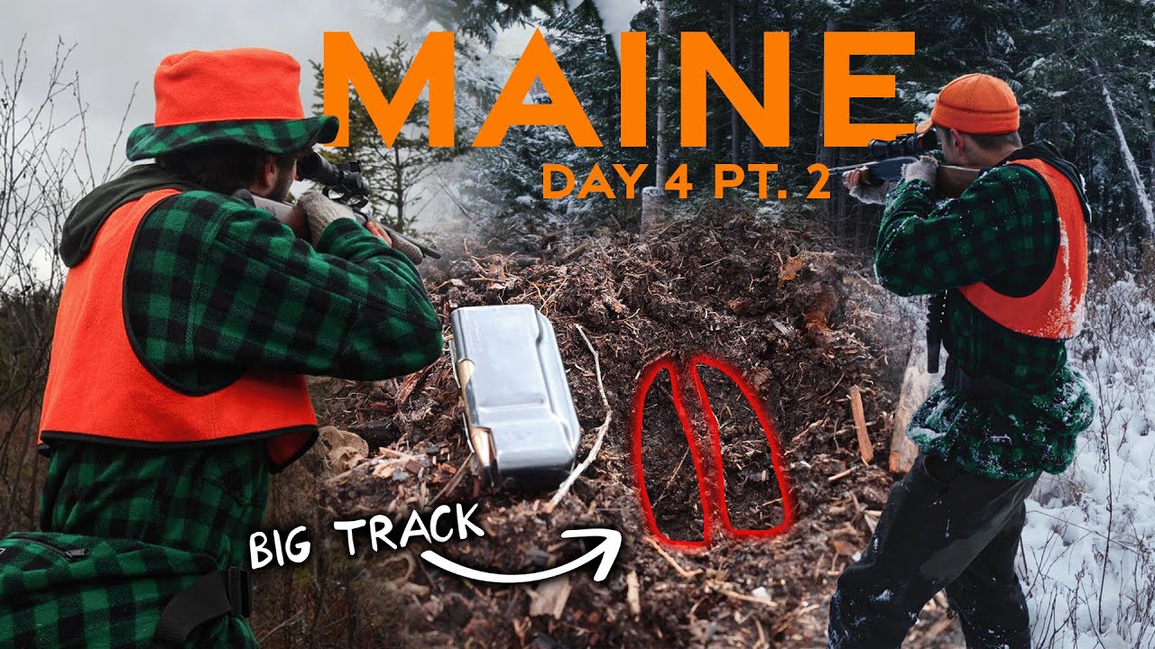 MAINE DEER CAMP ( Day 4  Part 2 ) FRESH SNOW | 200 POUND BUCK TRACKS #deerhunting   