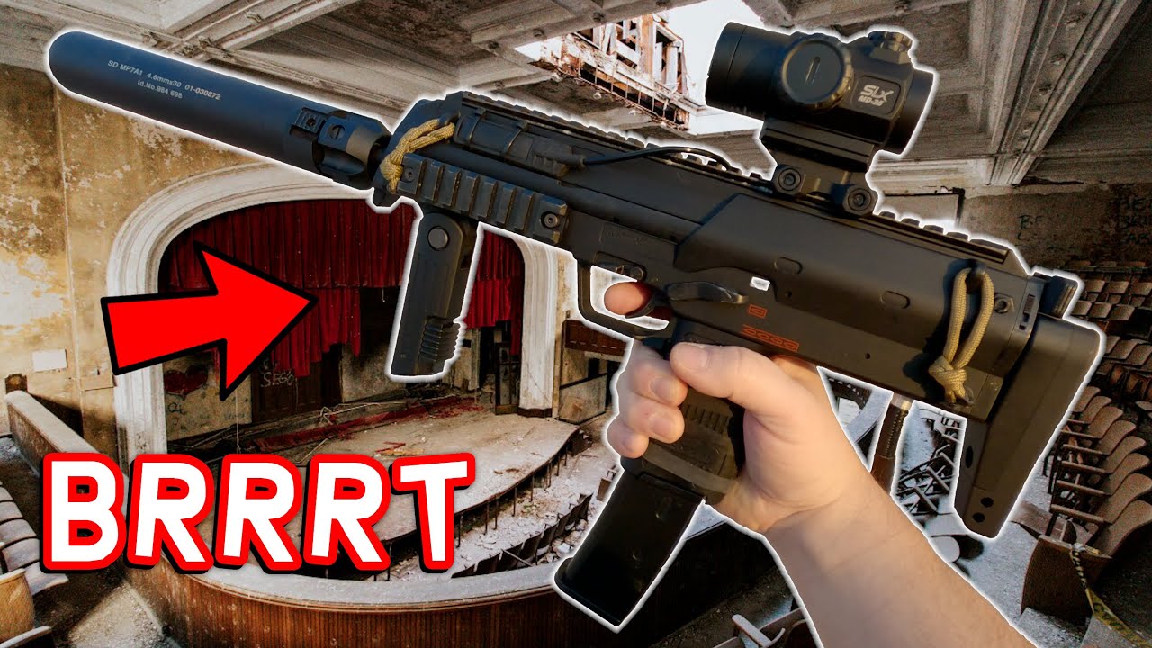 Airsoft BRRRT To The Face!!! - Full Auto TOKYO MARUI MP7 Gameplay In Abandoned School!