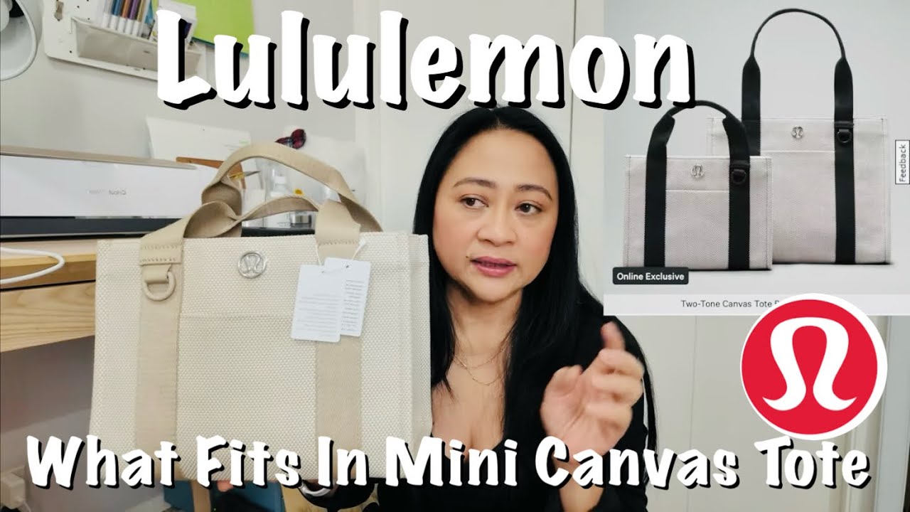 What Fits In Lululemon Mini Canvas Tote | Comparison Between Prada Canapa and Lululemon Mini Tote