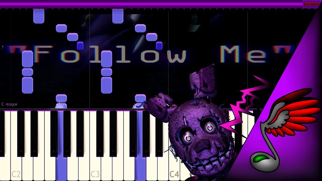 [FNAF SONG] TryHardNinja - Follow Me (Piano Tutorial by Danvol) - Synthesia HD
