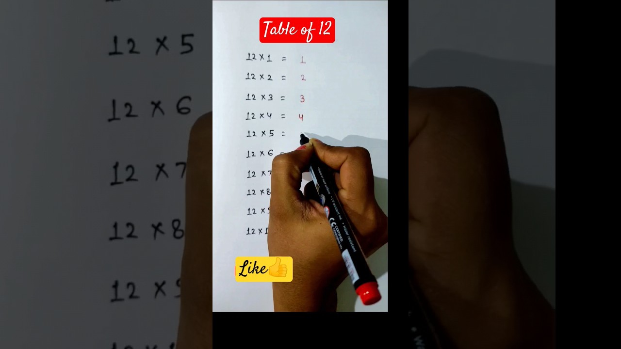 Table of 12 | Multiple of 12 #tabletrick #multiple #shortsviral