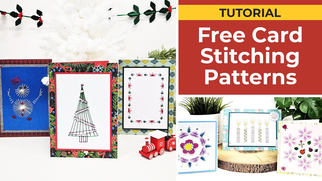 Card Stitching Patterns 🧵 Paper Embroidery on Cards!
