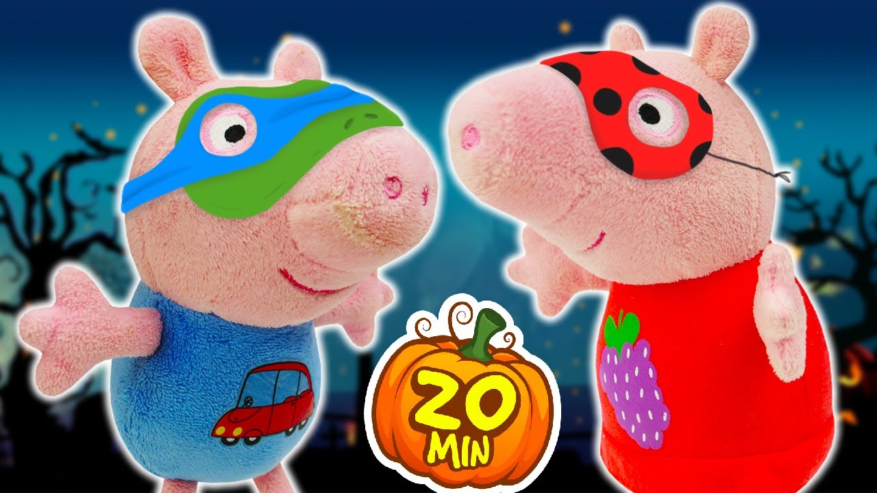 Halloween chez la famille de Peppa Pig en peluche🎃👻 Jeux pour enfants en français