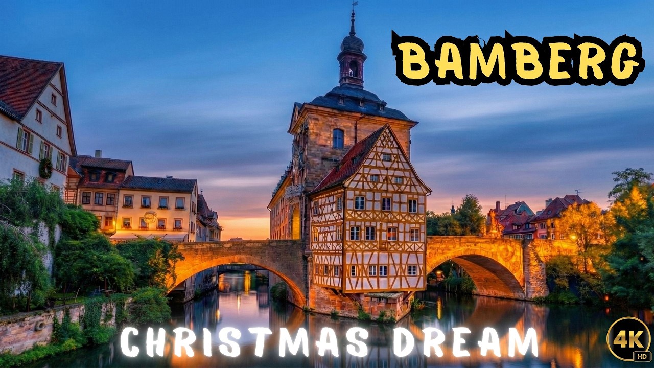 Прогулка по Бамбергу на Рождество | Достопримечательности Старого Города и Рождественский рынок (4K)